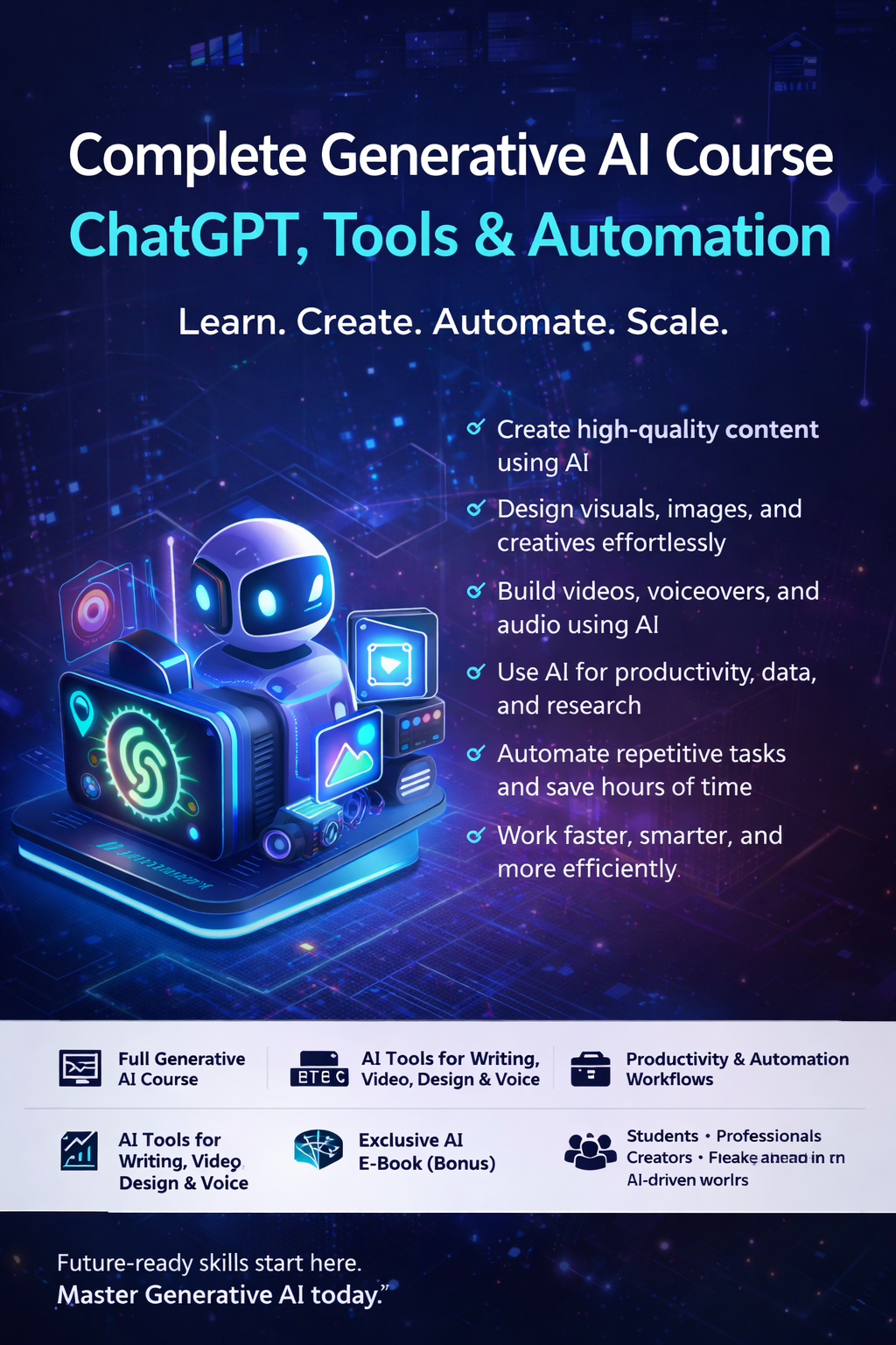 Complete Generative AI Course: ChatGPT, Tools &amp; Automation